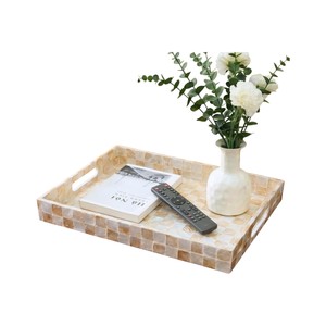 Plateau de service de luxe en nacre, fait main, incrusté de coquillages, plateau décoratif pour la maison, l'hôtel, le restaurant, pour le service et les cadeaux - Product Image 5