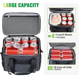 Wilson Polyester Tote Custom Cooler Bags Food Lunch Bag Box Soft Wine Fishing Wholesale Insulated Cooler Bags for Men Women - Product Image 6