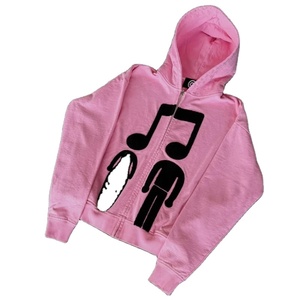 Sudadera con Capucha Extra Grande para Hombre, Estilo Retro con Cremallera, Y2K, Invierno, Bordada, Nueva Tendencia, Temática Musical, Ropa Urbana, Hip Hop, Gótica, Casual, 100% Algodón - Product Image 1