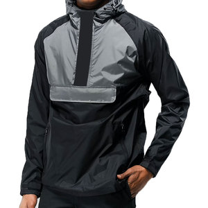 เสื้อแจ็คเก็ตกันลมน้ำหนักเบาสำหรับกิจกรรมกลางแจ้ง แบบซิป ¼  ทรงปกติ  แบบสวม  ทรง Anorak  กันน้ำ  สปอร์ต  สีสันตัดกัน  เสื้อแจ็คเก็ตผู้ชาย - Product Image 4