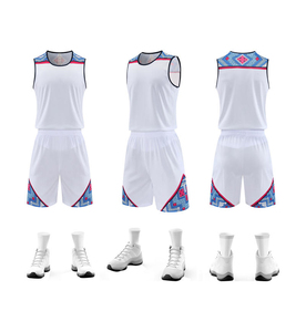 Conjunto de Uniforme de Baloncesto Sublimado Personalizado, Jersey sin Mangas con Estampado Geométrico Negro, Pantalones Cortos, Corte Atlético Unisex, 100% Poliéster - Product Image 2