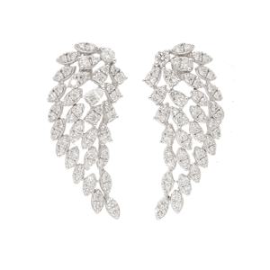 Ailes de sophistication: Boucles d'oreilles aile d'ange en diamant naturel en or 14 carats 1.18CTW - Product Image 1