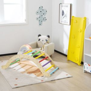 Structure d'escalade intérieure 3-en-1 en bois avec rampe d'escalade et rembourrage - Product Image 2