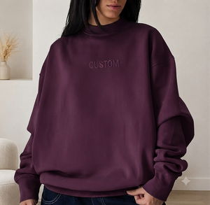 เสื้อสเวตเชิ้ตผู้หญิงทรงโอเวอร์ไซส์ คอเต่า แต่งเลื่อม ปักลาย แขนยาว ทรงหลวม ผ้าฝ้ายถัก สไตล์สตรีทแวร์ สำหรับฤดูใบไม้ร่วง - Product Image 1