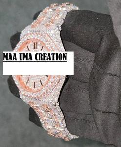 Luxury Moissanite Diamond <b>Watch</b> with Stainless Steel Band Finish Iced Out Design Customizable Colors - Product Image 3