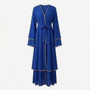 Nouvelle Abaya Ceinturée pour Filles et Femmes Musulmanes – Tenue Quotidienne, Vêtement Islamique Élégant, Couleur Personnalisable, Mode Pudique - Product Image 1