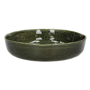 ชามเซรามิคพรีเมียมเคลือบสีเขียวเข้มแบบมีลายพื้นผิว รูปทรงกลมกว้าง ปลอดภัยสำหรับอาหาร ทนทาน เหมาะสำหรับการเสิร์ฟบนโต๊ะอาหารสมัยใหม่ - Product Image 1