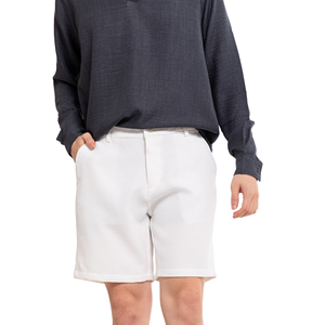 ODM/OEM Men's Formal Satin <b>Shorts</b> Mid Waist Woven <b>Zipper</b> Fly Custom Print Vintage Decoration Waterproof Quick Dry 100% Polyester - Product Image 1