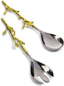 Cuchara para Servir Ensaladas de Latón con Mango Dorado para Servir Ensaladas en Hoteles y Utensilios de Cocina, Juego de Cubiertos de Latón - Product Image 4