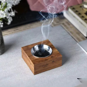 Natural Wooden Metal Handmade Bakhoor <b>Burner</b> Room Air Aromatherapy Diffuser <b>Candles</b> & Home Fragrance Table Incense Holder - Product Image 1