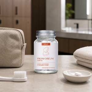 [FROM OREUM] Dentifrice solide pour invités, saveur mandarine de Jeju, 60 comprimés pour la salle de bain des clients d'hôtel - Product Image 4