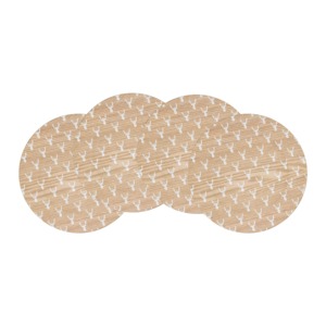 Round Wooden <b>Decorative</b> <b>Plates</b> With Deer Pattern Nordic Design Set Of Four - Product Image 1
