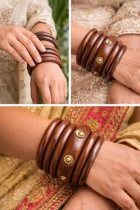 กำไลมือพิมพ์ลายทำจากไม้ดีไซน์ใหม่ทันสมัยสำหรับผู้หญิง - Product Image 3