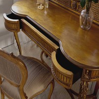 Damietta Antique Sets Coiffeuse avec trois miroirs Ensemble de meubles de chambre