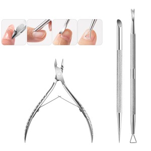 Usluking Dual-End Double Head Stainless Steel <b>Nail</b> <b>Tool</b> Set for Manicure Cuticle Pusher Dotting Pen Reusable 1/2/3PCS - Product Image 2