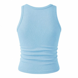 Sustainable <b>Knitted</b> <b>Tank</b> <b>Top</b> For Women Custom Manufactured Breathable Quick Dry Lightweight Lace Trim Yoga Fitness Most Selling - Product Image 2