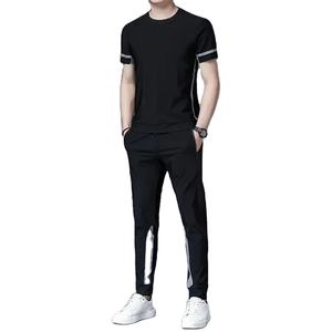 Chándal Ropa deportiva Pantalones Conjuntos Gris Ropa de hombre Jogging Camiseta Hombre Sin logotipo Trajes deportivos Moda Top Verano Regular Fit Slim - Product Image 3