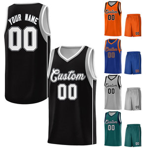 Ensemble de maillots de basket-ball personnalisés, uniforme en maille sans manches à col en v avec nom et numéro 00 pour adultes toutes saisons - Product Image 1