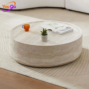 Mesa de Centro de Piedra Caliza Circular de Diseño Creativo, Estilo Nórdico Wabi Sabi, Minimalista y de Lujo Ligero - Product Image 2