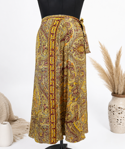 Women's <b>Long</b> Chiffon Wrap <b>Skirt</b> With Paisley Print Lightweight Floral Pattern For Daily Wear All Seasons - Product Image 1