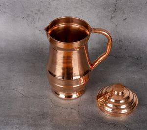 Copper <b>jug</b> set for elegant artistic dining atmosphere water serving metal set with glasses durable reusable kitchen dining <b>drink</b> - Product Image 4