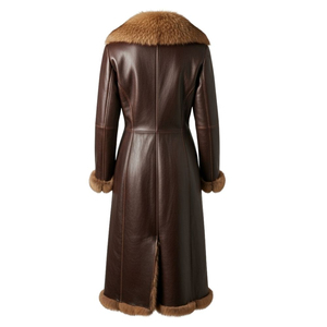 Abrigo de Invierno Impermeable de Cuero Genuino para Hombre, Talla Grande, Manga Larga, con Cinturón y Ribete de Piel, Ropa Exterior Informal de Calle - Product Image 3