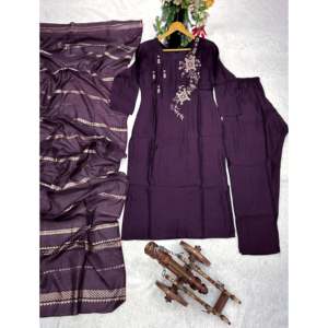 Salwar Kameez de Algodón de Diseño - Hermosa Dupatta y Conjunto de Top y Pantalón para Fiesta - Product Image 2