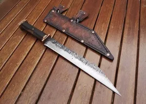 Cuchillo Vikingo de 16 Pulgadas para Camping, Acero de Damasco con Recubrimiento de Polvo Negro, Grabados Nórdicos de Grado Industrial, Hoja de Acero con Alto Contenido de Carbono - Product Image 3
