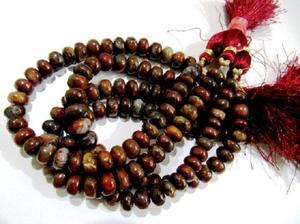 Perles rondes en agate sanguine naturelle, perles en œil de tigre rouge, perles en jade, 8-9 mm, brin de 8 pouces - Product Image 2