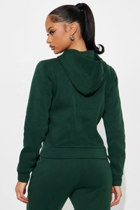 Women Hooded <b>Zipper</b> Sweatshirt Custom Fabric 100% Cotton Knitted Casual Wear Autumn Breathable Full Sleeve Regular Fit Casual We - Product Image 3