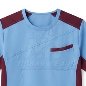 Tenue médicale d'hôpital : Blouse à col rond à manches courtes, uniforme professionnel pour le personnel infirmier, clinique et de laboratoire - Product Image 6