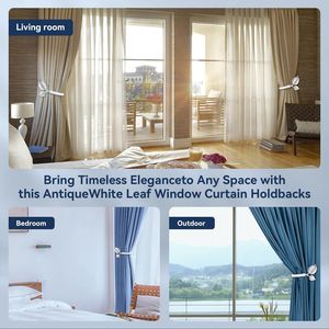 Fermacurtain in Metallo a Forma di Foglia Fatti a Mano, 2 Pezzi, Ganci per Tende da Parete, Accessori Durevoli per Finestre - Product Image 4