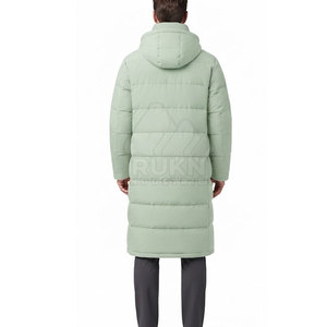 Trendy <b>Men</b> <b>Long</b> Bench <b>Coat</b> Hooded Waterproof Winter Full Zipper Warm Padded Outdoor Casual Clothing Wholesale - Product Image 2