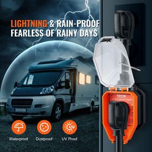 50 Amp 4800 joule RV Surge protettore impermeabile Cover antifurto lucchetto RV voltaggio protettore circuito esterno accessorio esterno - Product Image 4