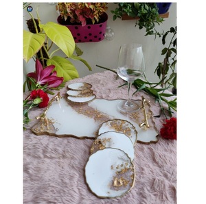 Best Selling Handmade Luxury Resin <b>Coaster</b> Set Colorful Eco-Friendly Non-Toxic Lightweight <b>Drink</b> Mats Durable Waterproof Home - Product Image 1