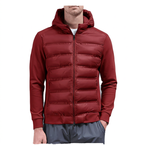 Veste matelassée hybride personnalisée pour homme, manteau d'hiver léger et isolé, veste d'extérieur chaude coupe-vent, vêtements de sport en gros - Product Image 1