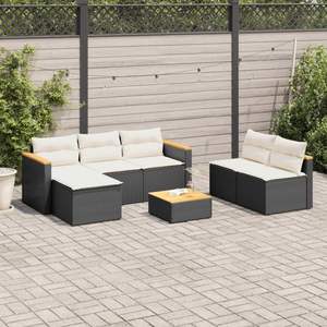 Conjunto de Sofás de Jardín en Negro, Marrón, Crema y Blanco - Product Image 1