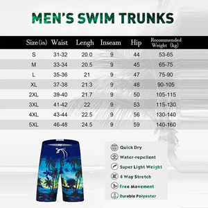 Short de bain léger pour homme, extensible dans quatre directions, séchage rapide, écologique, avec cordon de serrage et taille élastique - Product Image 6