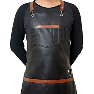 Delantal de Cuero de Último Diseño, Delantal de Cocina de Cuero Genuino de Alta Calidad con Logotipo Personalizado, Delantal de Cuero de Estilo Moderno para Hombre - Product Image 1