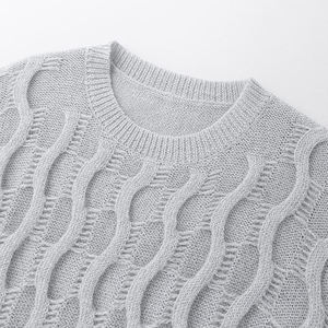 <b>Men</b> Women's Solid Color Crew Neck Jacquard Knitted <b>Cardigan</b> Tassel Fringe <b>Long</b> Sleeves Wool-Lined Casual All Seasons - Product Image 2