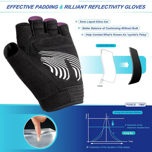 Unisex Cycling Gloves Half Finger Breathable Polyester Nylon Material Striped Pattern Pull On Design Universal Season - Product Image 4