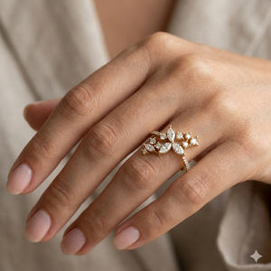 Trendy Classic Designer Custom 10K Solid Gold Pave <b>Iced</b> Lab Grown Diamond Cluster Engagement Wedding Promise <b>Ring</b> Women Luxury - Product Image 2