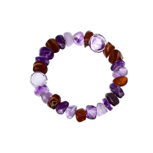 Natural Stone Amethyst Quartz Agate Love Bead Bracelet Vintage Bohemian Christian Jewelry - Product Image 2