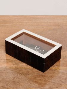 Handmade Resin <b>Dominoes</b> <b>Set</b> Black Glossy Box Artistic Home Decoration Craft Gift Games Eco-friendly Custom Color - Product Image 2