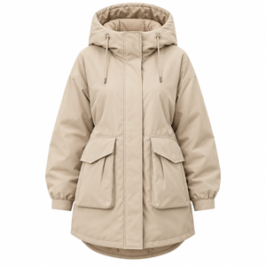 Manteau parka tendance pour femme, idéal pour le froid, avec rembourrage en coton, veste décontractée grande taille, style sport, vente en gros - Product Image 2