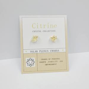 Natural Raw Gemstone Birthstone Bohemia Style Women's <b>Stud</b> <b>Earrings</b> 18K Gold Plated <b>Amethyst</b> Aquamarine Gift Jewelry - Product Image 3