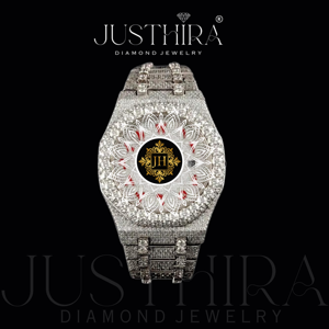 Justhira นาฬิกาผู้ชายประดับเพชรหรูหราทำจากสแตนเลสเคสรูปหลายเหลี่ยมนาฬิกาควอตซ์แบบแอนะล็อกเครื่องประดับแฟชั่นฮิปฮอป - Product Image 1