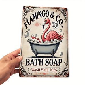 CIFbuy Targa in Alluminio Vintage Rustica 8x12 Pollici (20.3x30.5cm) con Fenicottero TikTok per Servizio Ritiro Temu - Arte in Metallo - Product Image 5