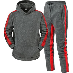 Fashionable Polyester Cotton Fleece Tracksuit Set with Full Sleeve Hoodie and Adjustable Waist Jogger <b>Pants</b> - Product Image 1