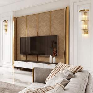 Applique murale LED moderne en cristal avec tige en verre, construction en acier inoxydable, lumière blanc chaud 3500K pour salle de bain et couloir - Product Image 4